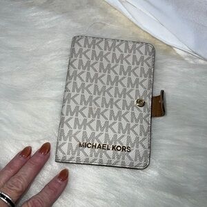 Michael Kors Beige Monogram Card Holder